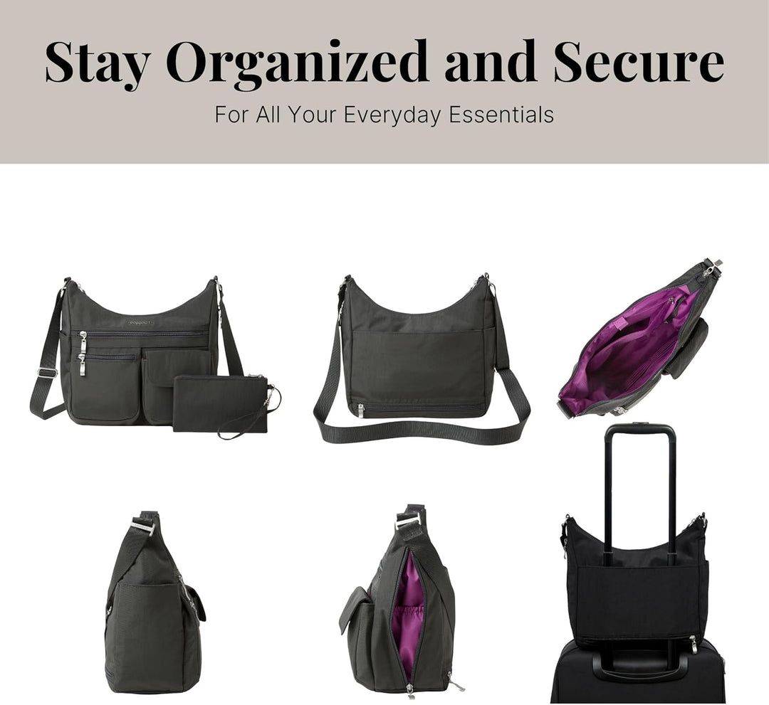 Baggallini Damen Everywhere bagg with überall Tasche mit RFID 34 Charcoal, 34 Charcoal