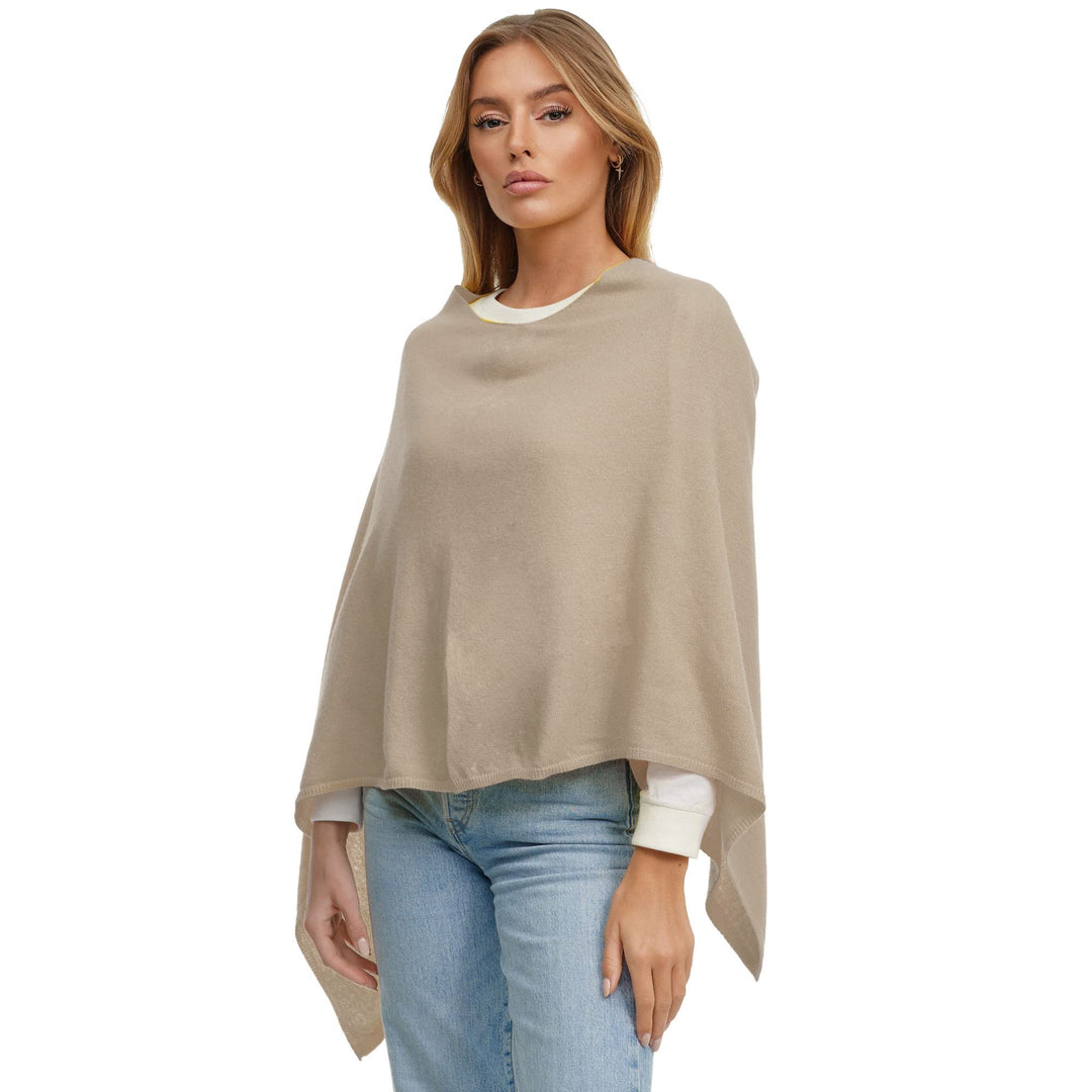 Glamexx24 Damen Strick Poncho Unifarbe Cape Feinstrick XXL Pullover - Eleganz, Stil und Komfort in e