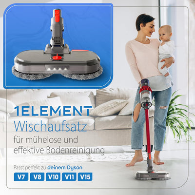 Wischaufsatz für Dyson Staubsauger [V15, V11, V10, V8, V7] elektrischer Wischmopp-Aufsatz mit Wasser