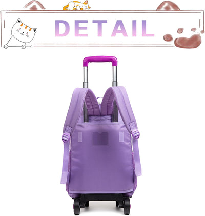 HTgroce Katzen Kinderrucksäcke Schultaschen Trolley, Trolley Rucksack Grundschule Schulrucksäcke mit