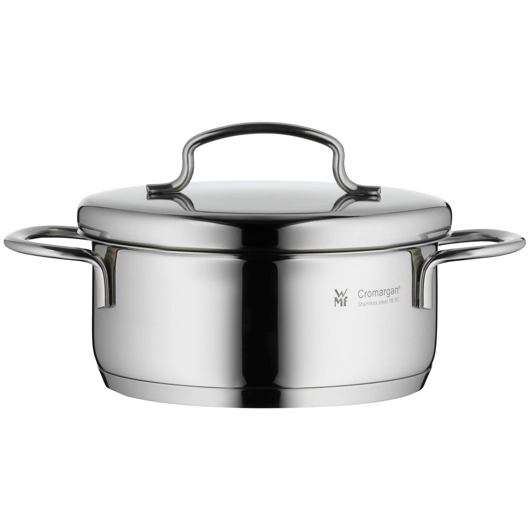 WMF Mini Kochtopf klein 12cm, Metalldeckel, Bratentopf Induktion 0,7l, Cromargan Edelstahl poliert,