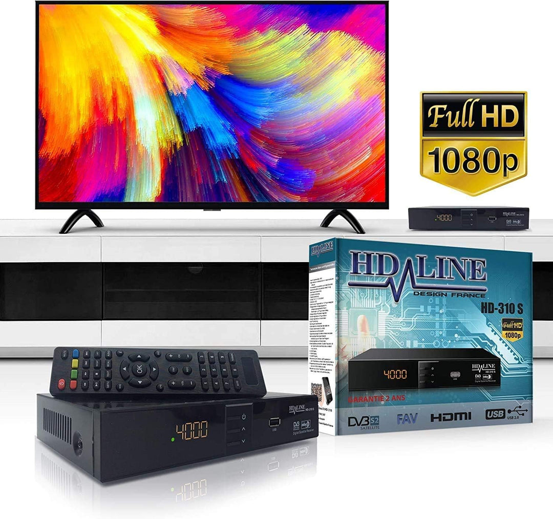 HD-LINE HDMI Receiver Satellit HD Digitaler Satelliten Receiver HDMI DVB S2 Receiver für Sat HD HDMI