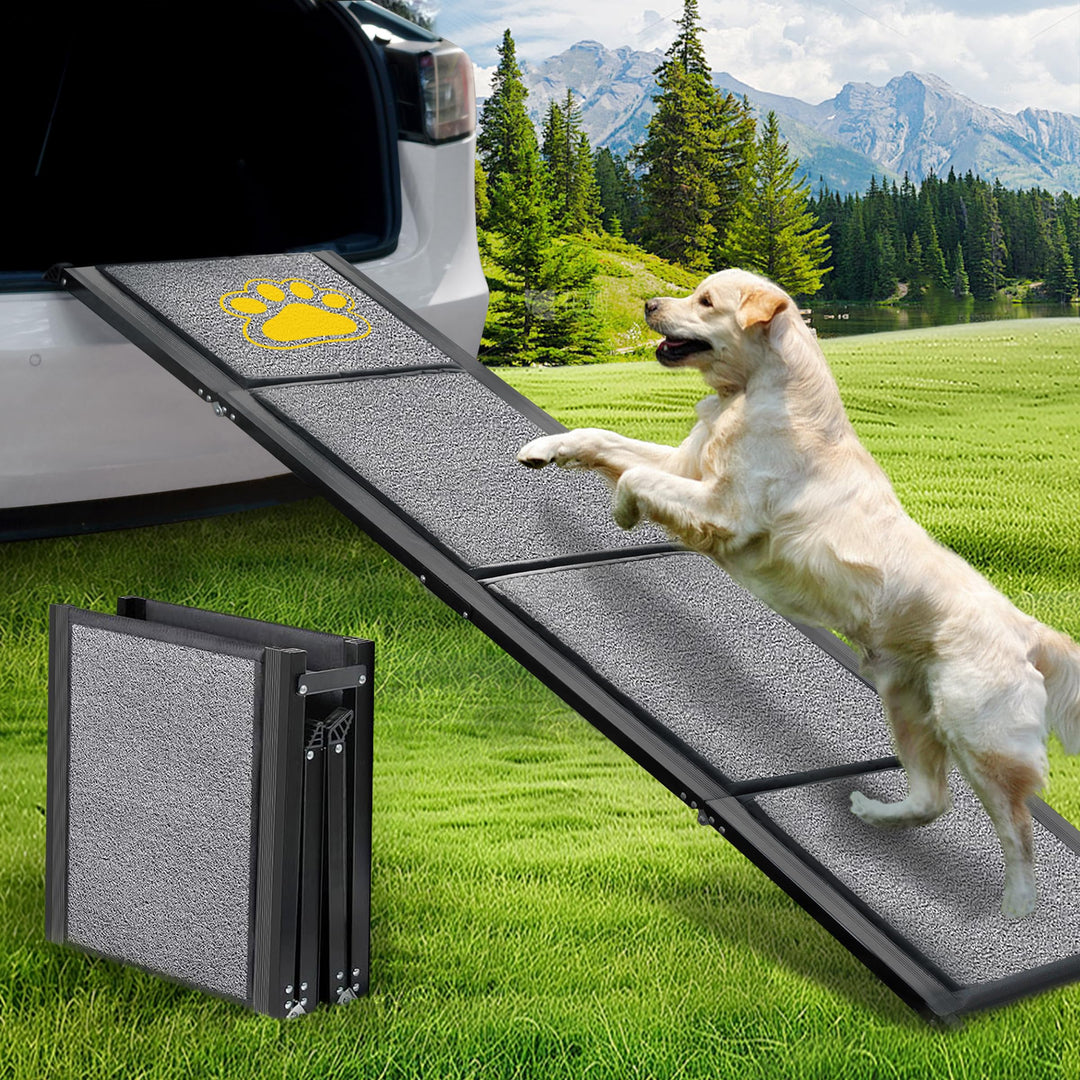 BACOENG 180cm Hunderampe Auto Klappbar, Hundetreppe Auto mit Rutschfester Teppich, rutschfest Hunder