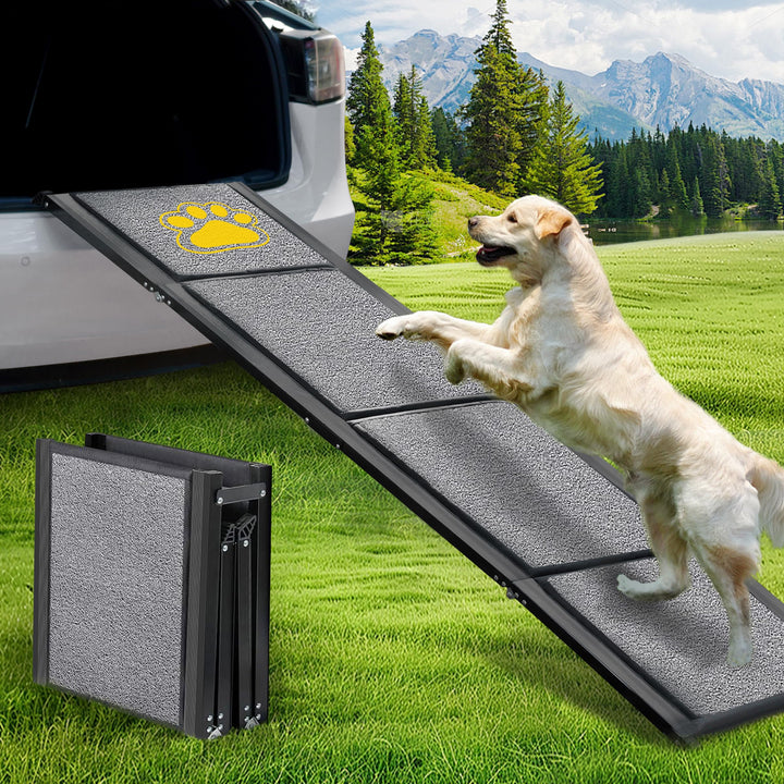 BACOENG 180cm Hunderampe Auto Klappbar, Hundetreppe Auto mit Rutschfester Teppich, rutschfest Hunder