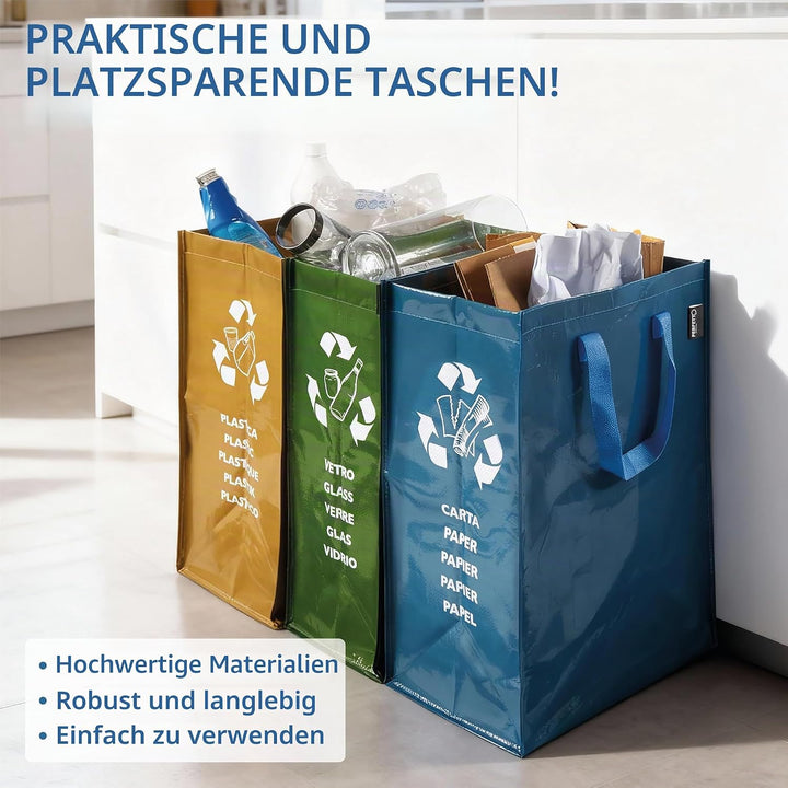 Perfetto 0468D Set mit 3 weichen Behältern für Papier, Glas, Kunststoff 1, 1