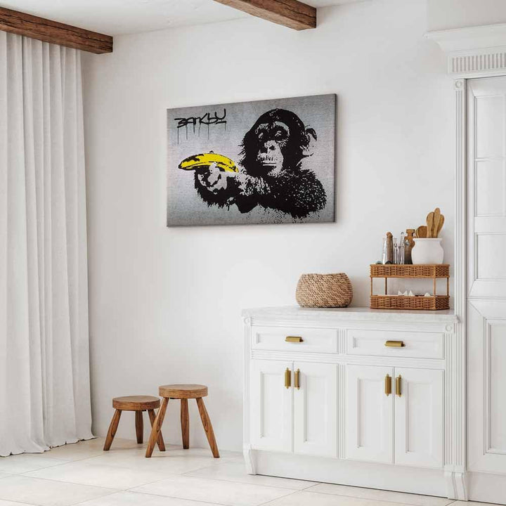 murando Akustikbild Banksy Bilder Akustikschaum Hochleistungsschallabsorber Schallschutz Leinwand 1
