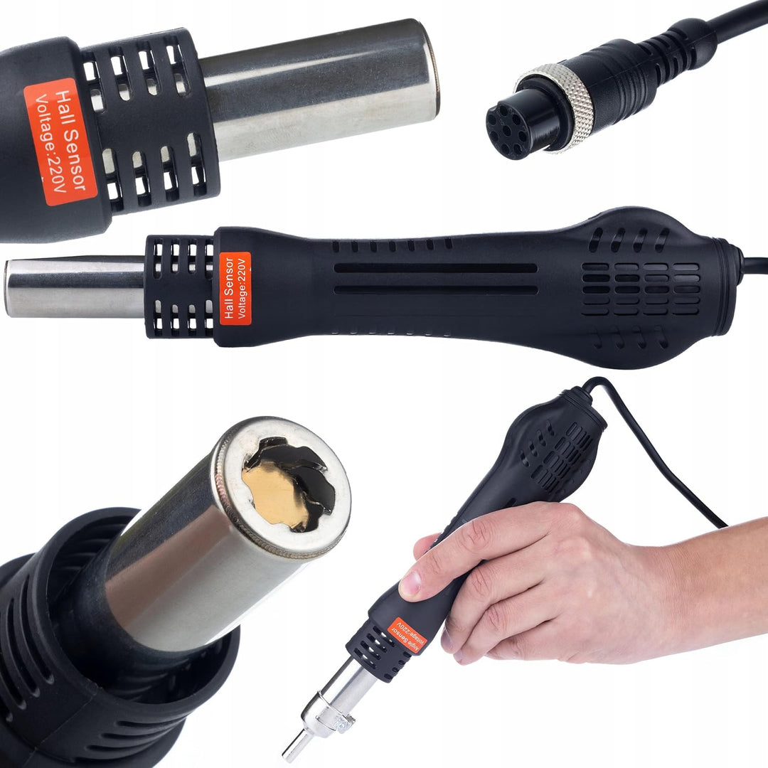 Set 858D Ultra Heissluftstation – 700W, 100–500°C, LED-Display, 3 Speicher | 50 Kunststoff-Schweisss
