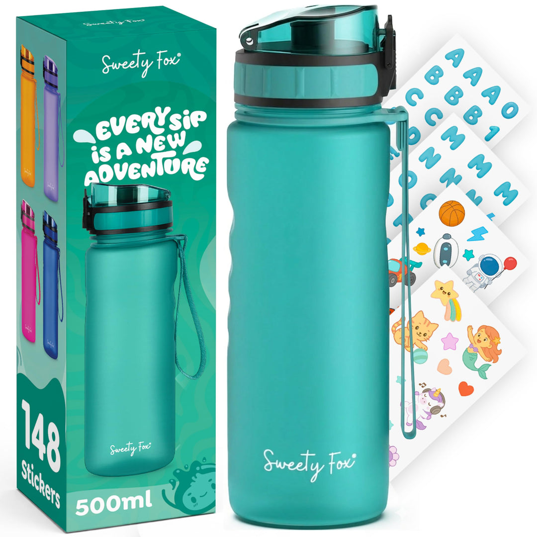 Sweety Fox - Kinder-Trinkflasche Kohlensäure Geeignet 500ml - Grün | Trinkflasche Sport 100% Auslauf