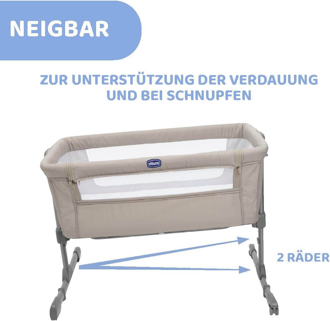 Chicco Next2Me Essential Babybett zum Anstellen, Co-Sleeping-Bett, kompatibel mit verschiedenen Bett