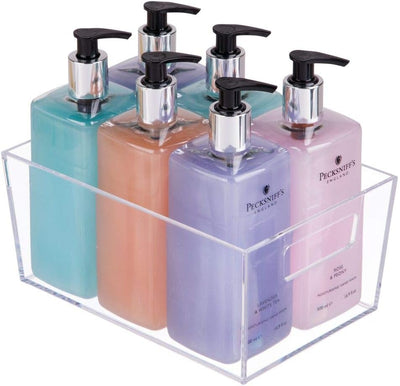 mDesign 4er-Set Ablagebox mit integrierten Griffen – kleine Aufbewahrungsbox für Make-up, Handtücher
