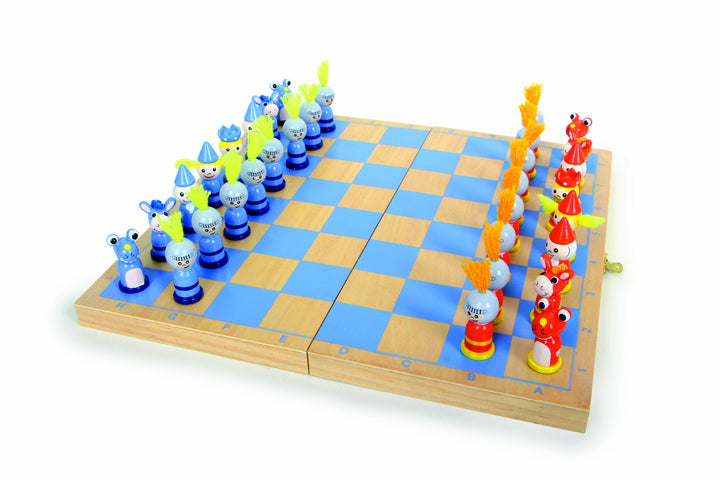 small foot Schach "Ritter" aus Holz, Reisespiel zum Klappen, ab 6 Jahren, 6084