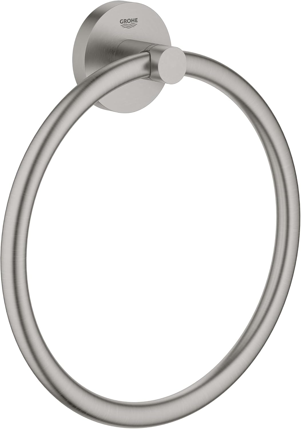 GROHE Start - Handtuchring (Material: Metall, verdeckte Befestigung), supersteel, 41174DC0 + Kleber