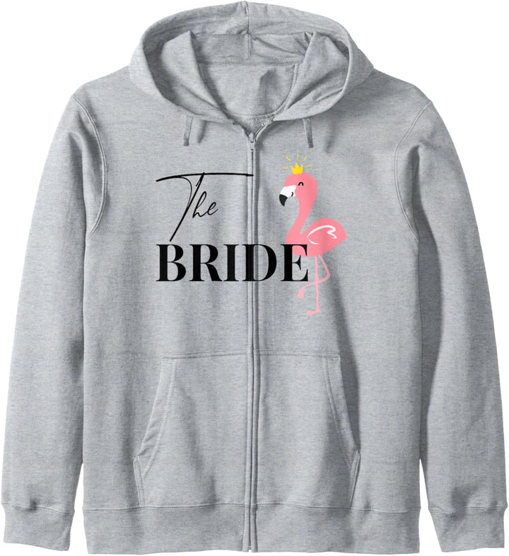 Damen Bride to be Braut Flamingo Flamingos JGA Verlobung Kapuzenjacke