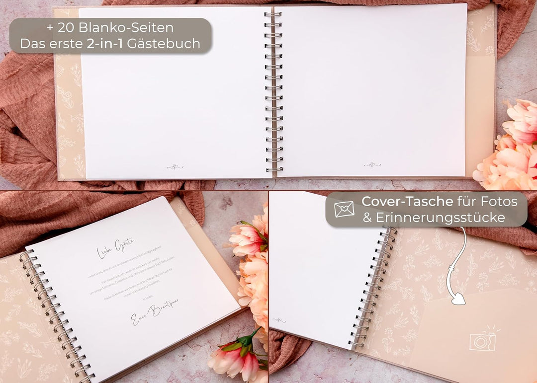 Love Notes Gästebuch Hochzeit mit Fragen zum Ausfüllen – Hochwertiges Hochzeitsbuch für unvergesslic