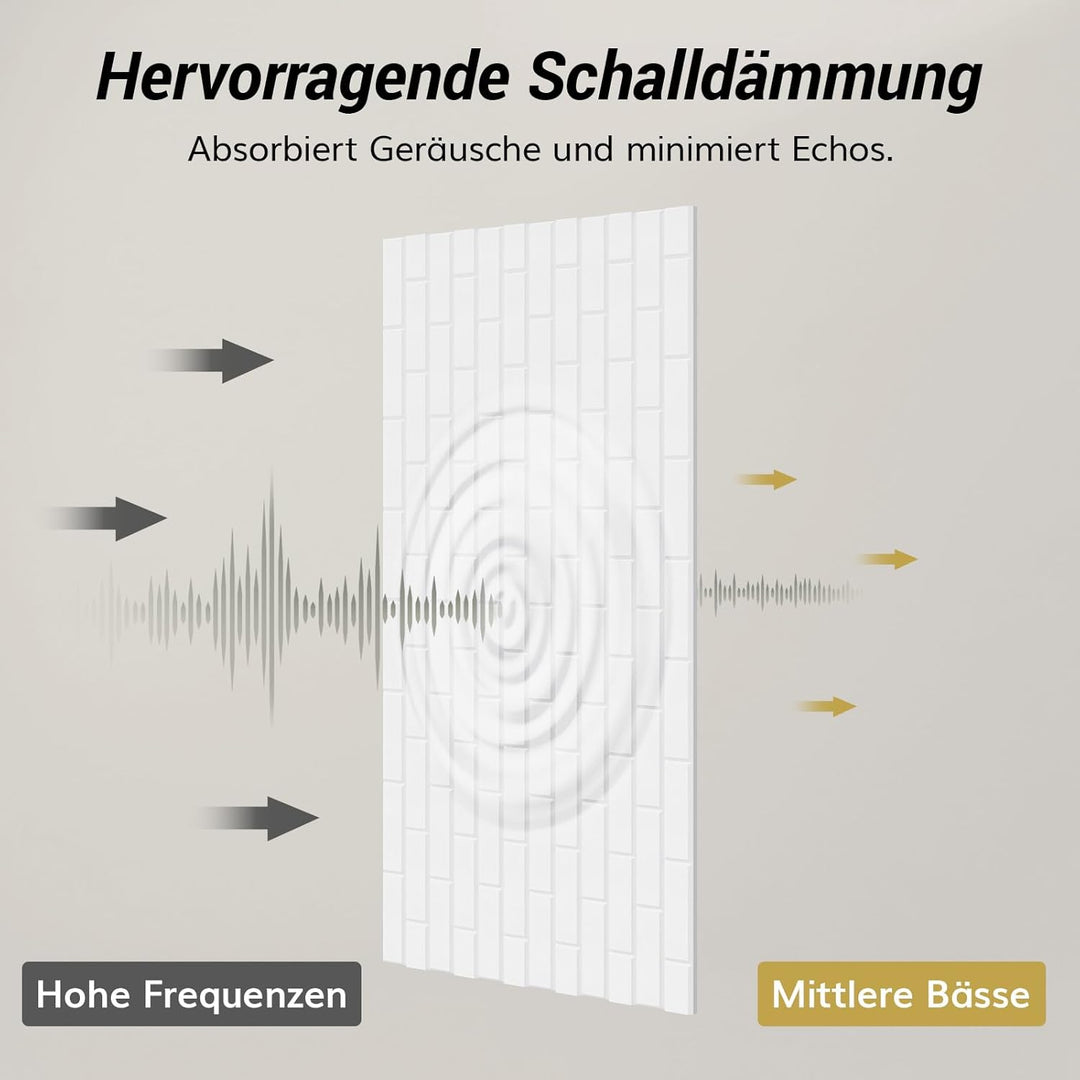 TONOR Ziegeltyp Akustikpaneele selbstklebend, 4 St.120x60x0,9cm Schalldämmung Schallschutzplatten, W