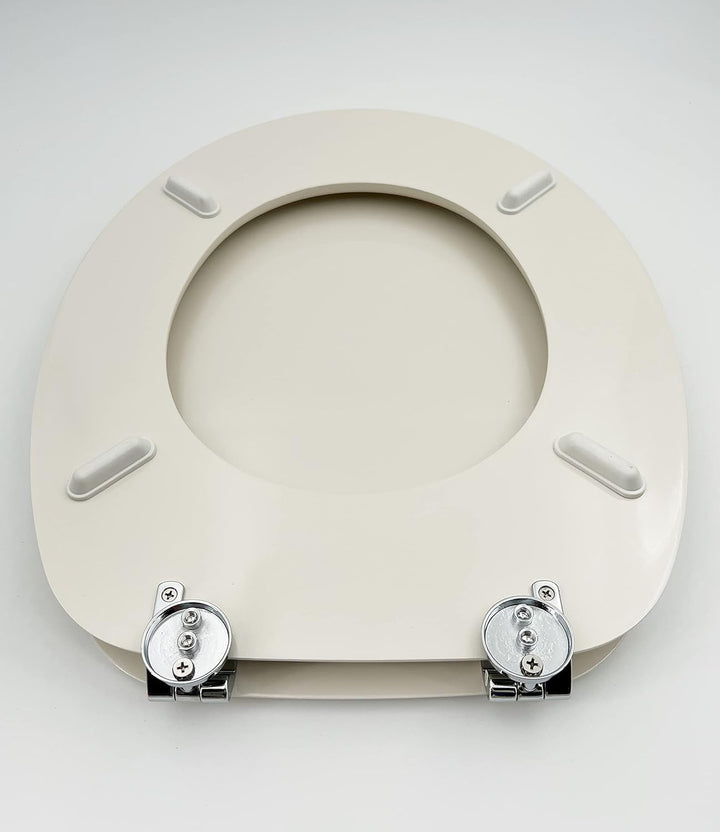 ADOB WC Sitz Klobrille Holzkern Farbe Pergamon extrem stabil, messing verchromte Scharniere, WC-Bril