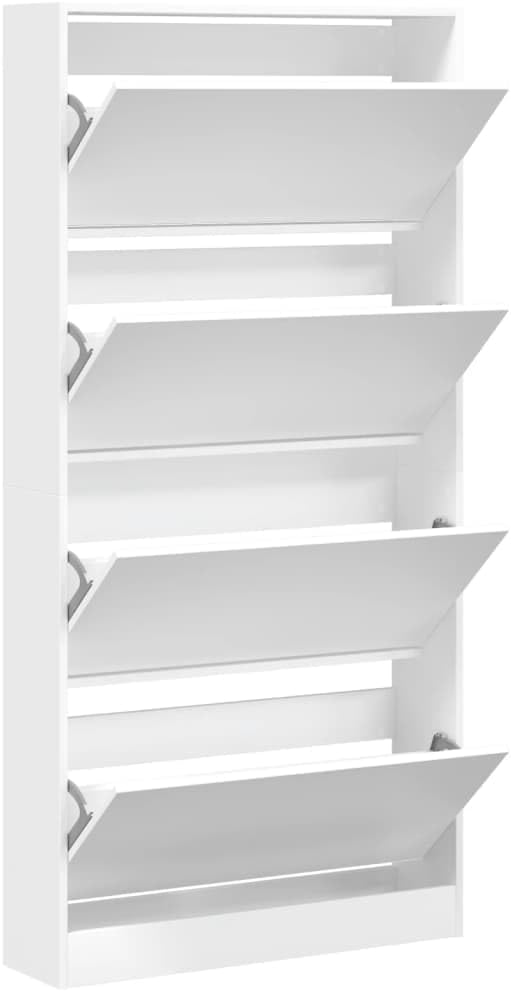 Homgoday Schuhschrank mit 4 Schubladen, klappbar, weiss, 80 x 21 x 163,5 cm, Möbel, Schuhregal, Orga