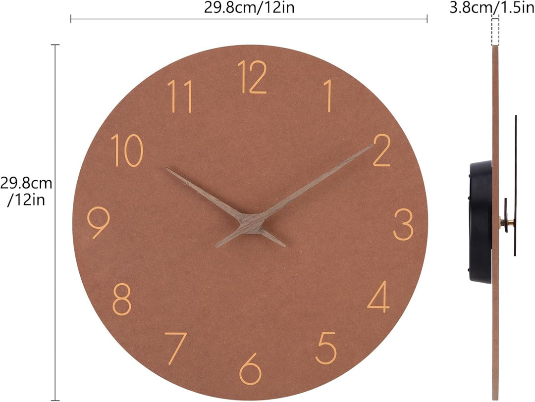 MDF Holz Wanduhr Ohne TickgeräUsche Lautlos Modern Quarz Gross Batterie Betriebene Wanduhr Einfach z