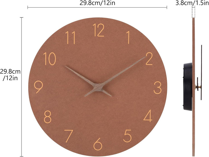 MDF Holz Wanduhr Ohne TickgeräUsche Lautlos Modern Quarz Gross Batterie Betriebene Wanduhr Einfach z