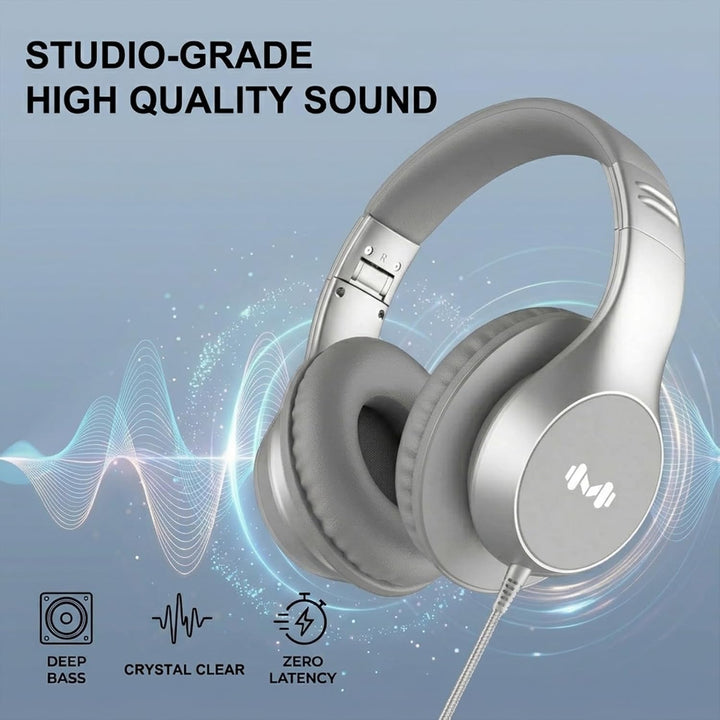 Kabelgebundene Over-Ear-Kopfhörer mit USB-C-Adapter und 3,5-mm-Klinke, Mikrofon, In-Line-Steuerung,
