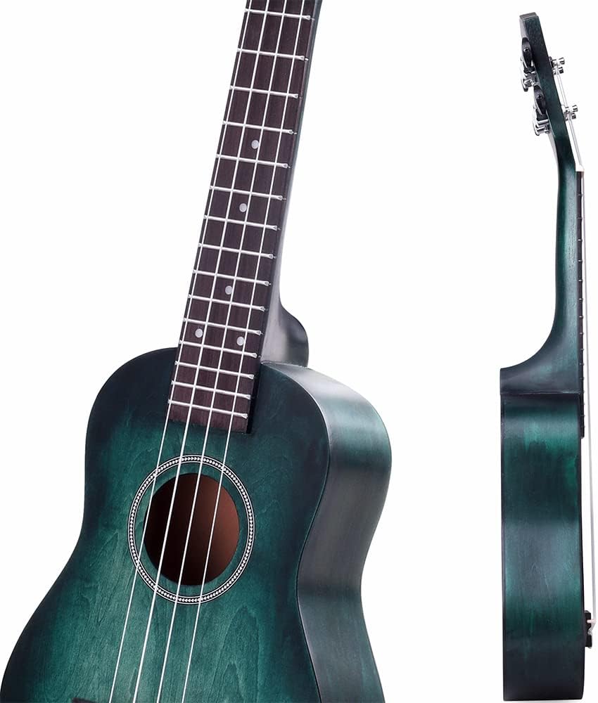 Winzz 21" Sopran Ukulele Anfänger Set Kinderm Erwachsene, Einzigartiges Farbdesign, mit Tasche, Stim