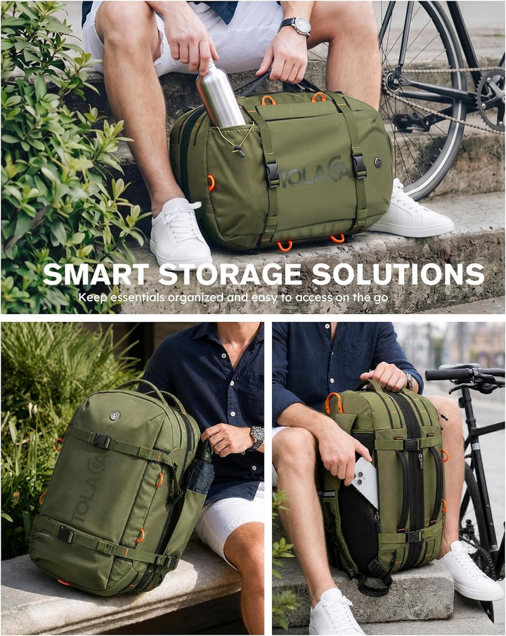 Tolaccea Reiserucksack, Handgepäck Rucksack Flugzeug, TSA-Freundlicher Laptop Rucksack 15,6 Zoll, Er
