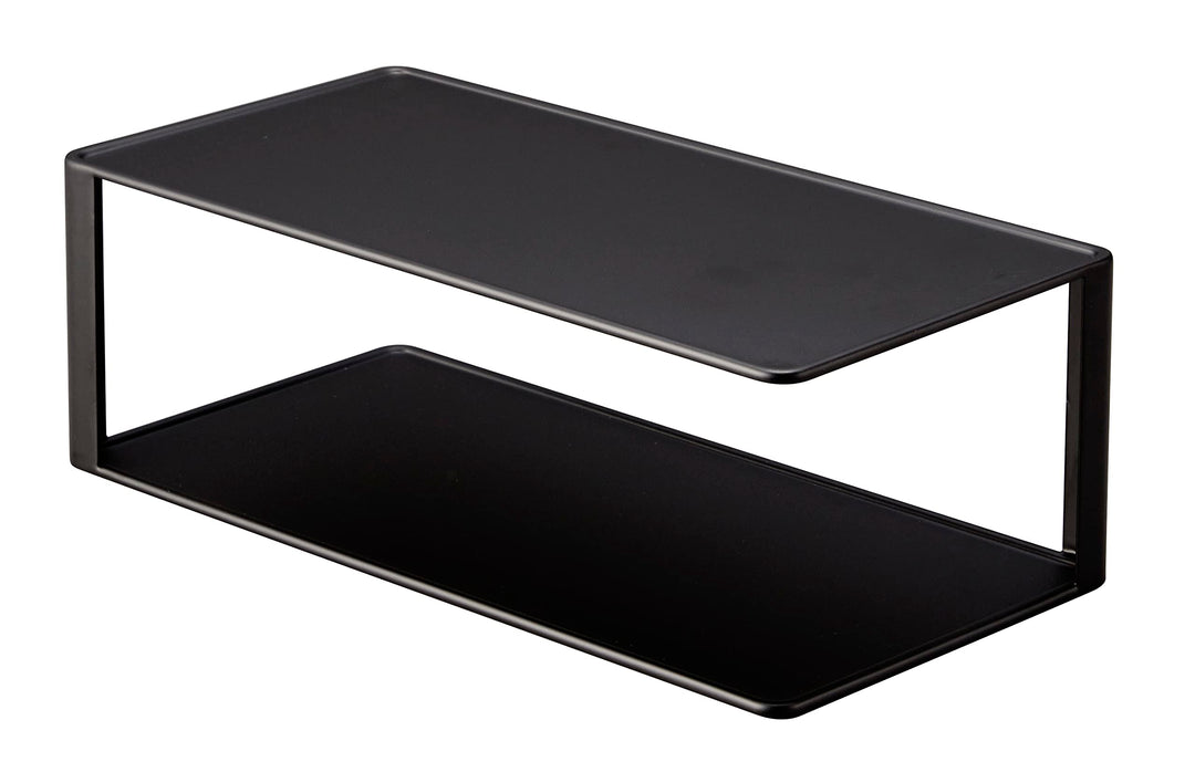 Yamazaki 5642 Tower Rechteckiger Geschirrständer, schwarz, Stahl, Minimalistisches Design Black (Bla