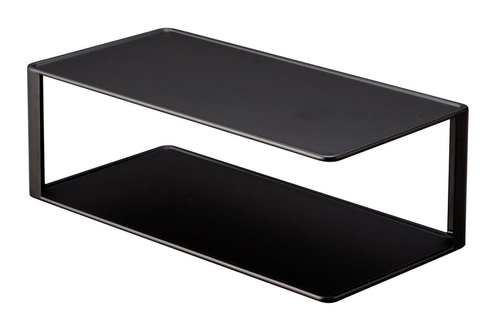 Yamazaki 5642 Tower Rechteckiger Geschirrständer, schwarz, Stahl, Minimalistisches Design Black (Bla