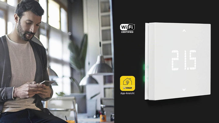 Vimar 02912 Smart Thermostat, kompatibel mit den Sprachassistenten Alexa und Google, lokale Steuerun
