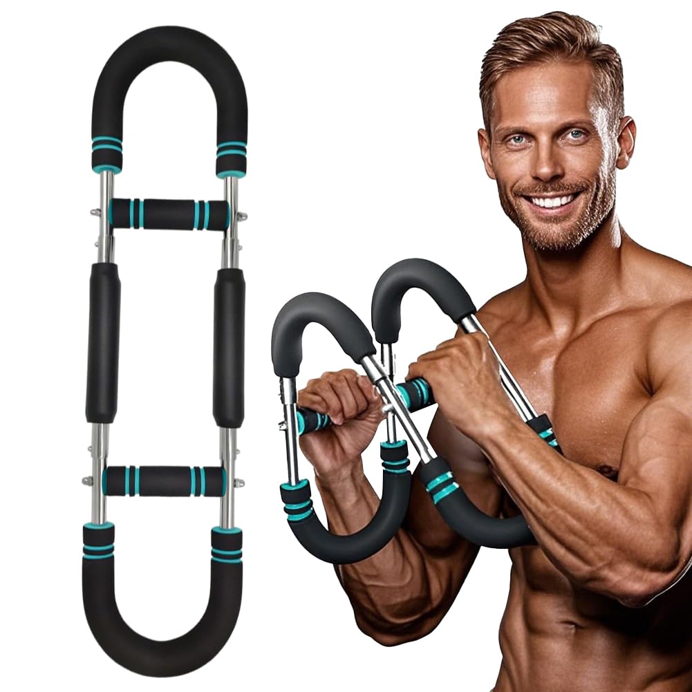 Twister Armtrainer für Männer, 40-100lb Verstellbare Power Twister Bar Brust-Expander, Tragbarer Bru