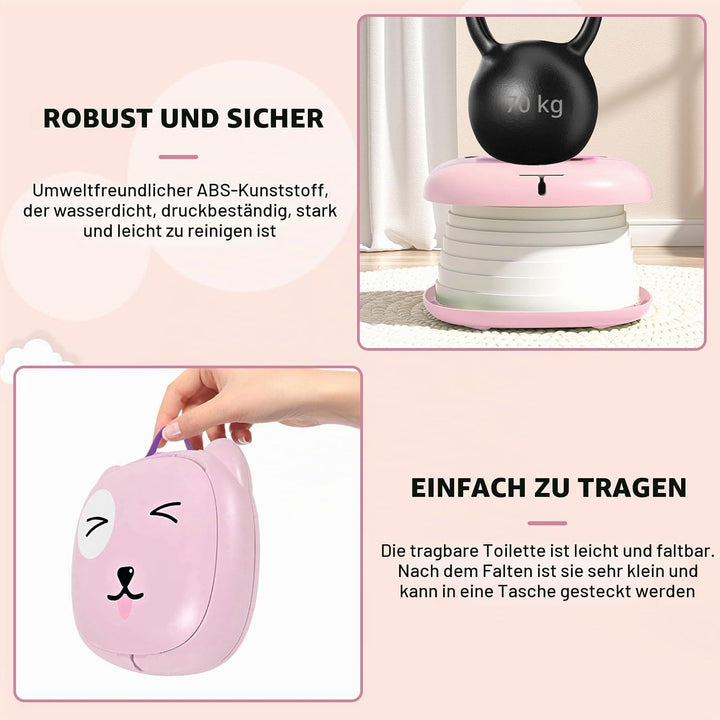 Faltbarer Toilettensitz für Kinder, Reisetöpfchen für Auto, Outdoor &amp; Indoor, Praktisch für Camping
