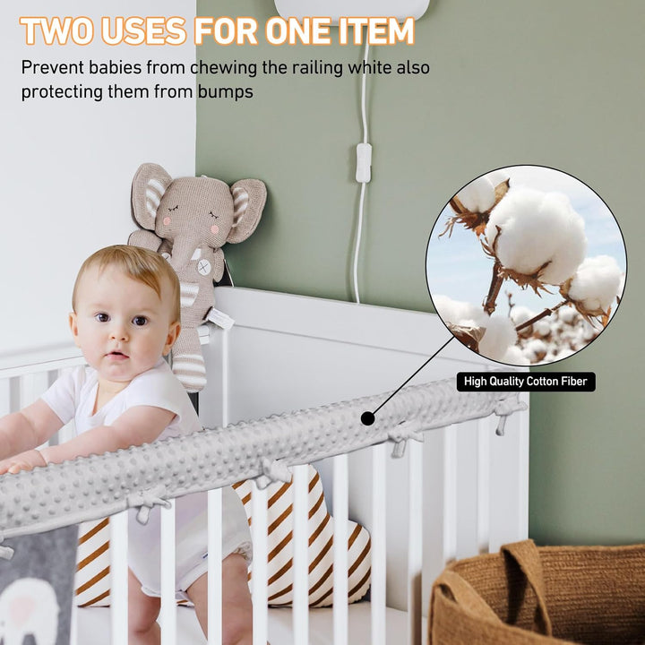 IULONEE Set di 3 protezioni per corrimano per lettino per Bambini, 128 x 18 cm/68 x 18 cm, protezion