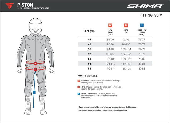 SHIMA PISTON Herren - Motorradkombi | Leder urbane Jacke und Hose mit Netzeinsätzen, CE-Protektoren