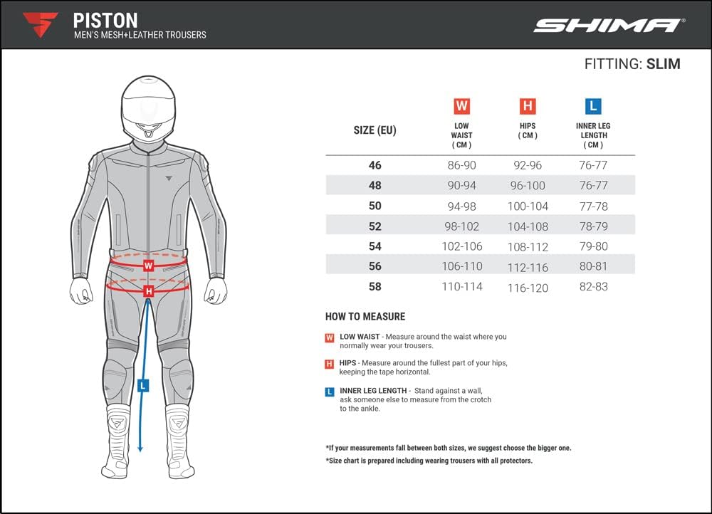 SHIMA PISTON Herren - Motorradkombi | Leder urbane Jacke und Hose mit Netzeinsätzen, CE-Protektoren