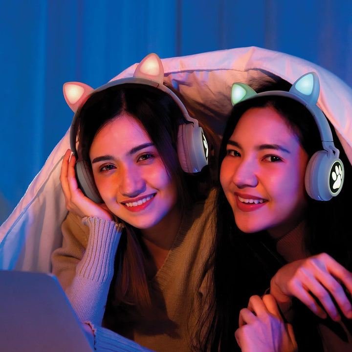Lexibook - 2-in-1 Bluetooth Katzen-Headset - Stereo-Sound, kabellos, zusammenklappbar, verstellbar,