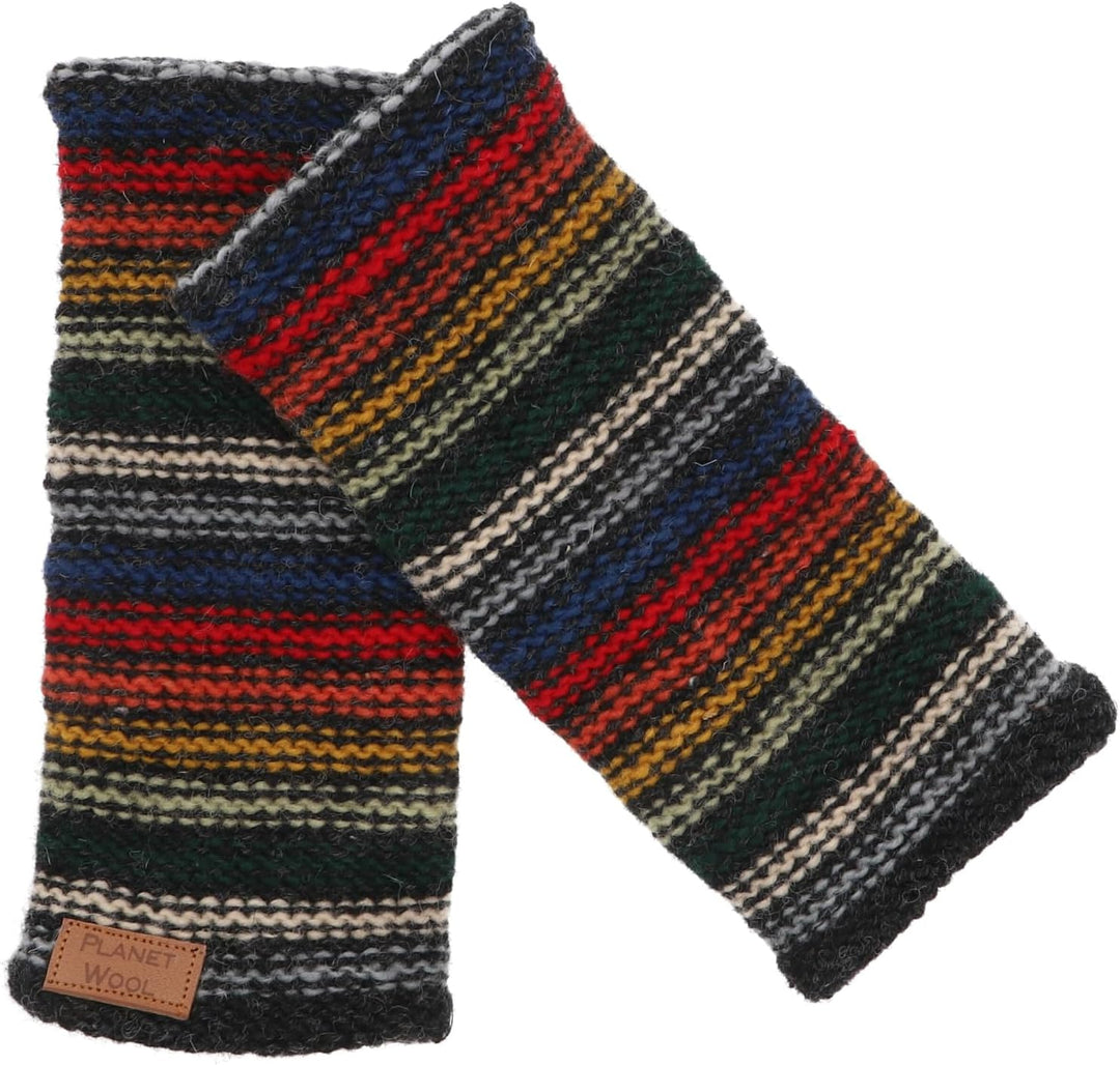 GURU SHOP Handstupen aus Wolle, Ethno Handwärmer, Pulswärmer, Herren/Damen, Rot, Size:One Size Einhe