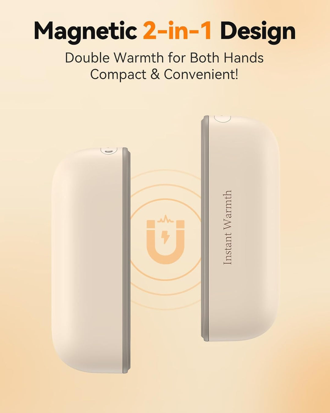 Handwärmer Elektrisch 2-in-1 Magnetisch,8000 mAh Langlebiger Akku, 3 Stufen Bis zu 60 °C, Wärme Sofo