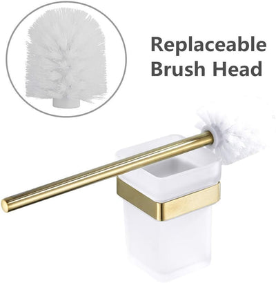 WOMAO Toilettenbürste Gold Edelstahl Wandmontage klobürste Silikon Toilettenbürstenhalter Gebürstet