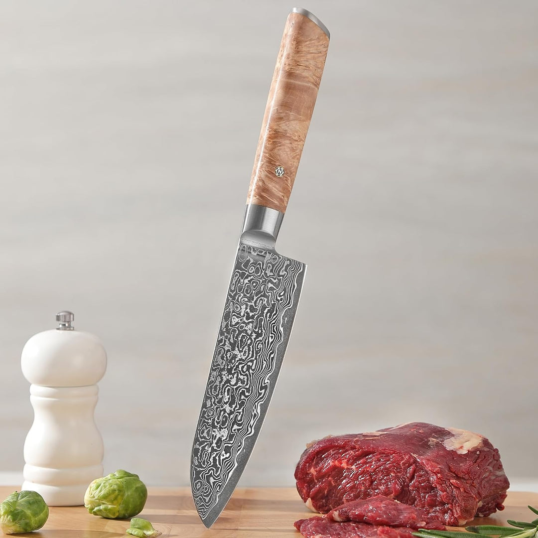 zayiko Kinone Premium 3er Damastmesser-Set mit 8-17 cm Klinge gefertigt aus 67 Lagen echtem Damastst