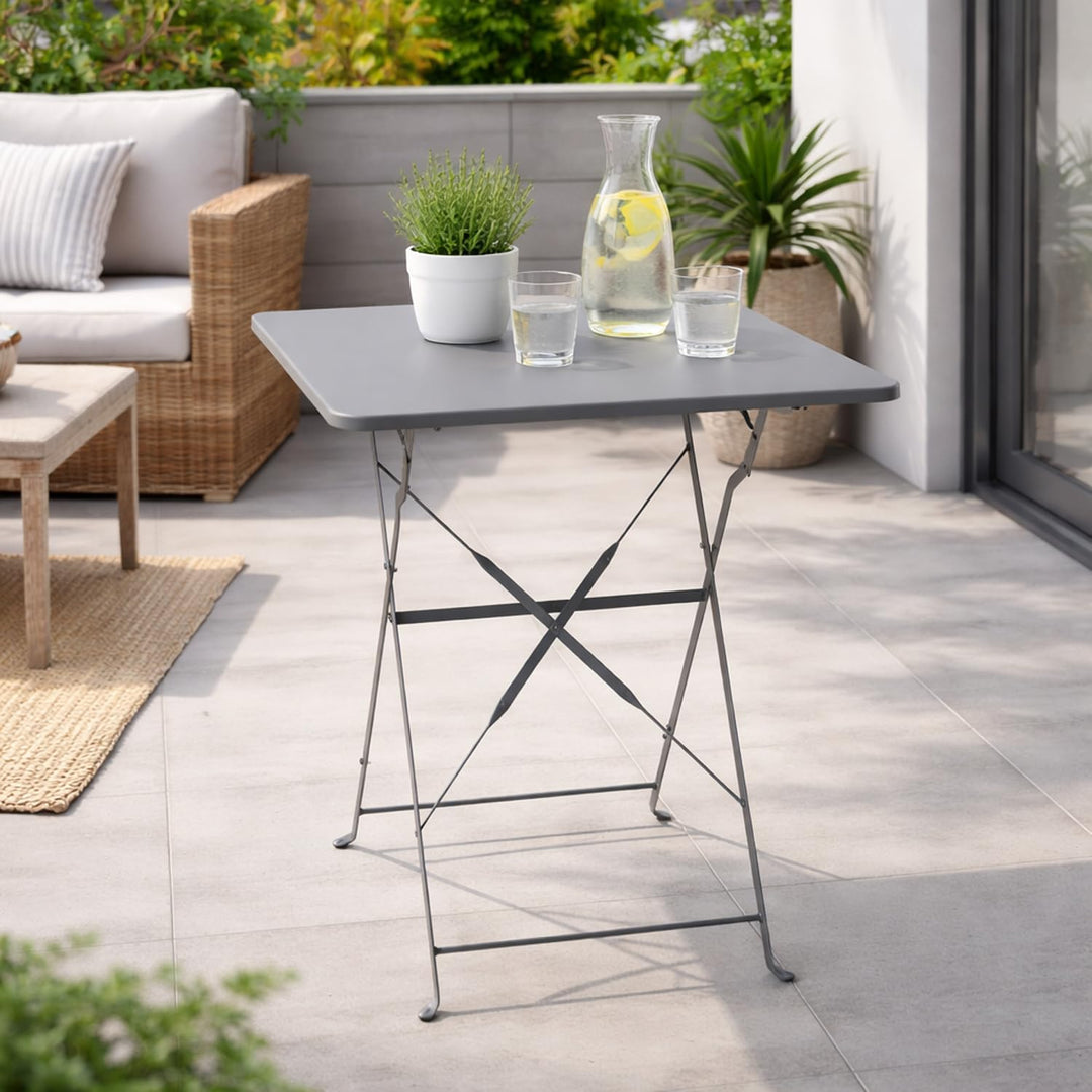 Mojawo Outdoortisch Bistrotisch Klapptisch Campingtisch Balkontisch Gartentisch Metall 60x60xH71cm A