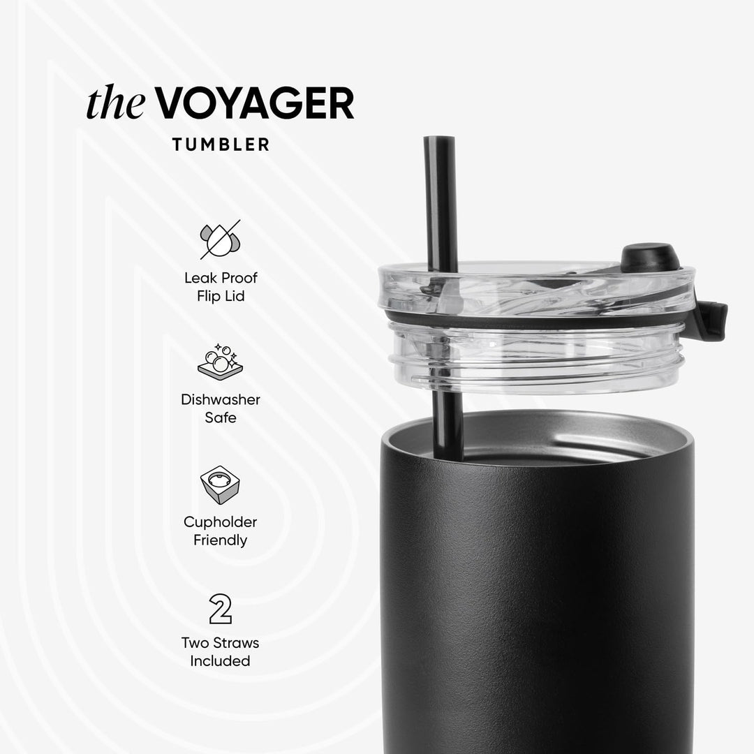 Simple Modern Thermobecher Kaffeebecher to go mit Klappdeckel | Isolierter Edelstahl-Kaffeebecher |