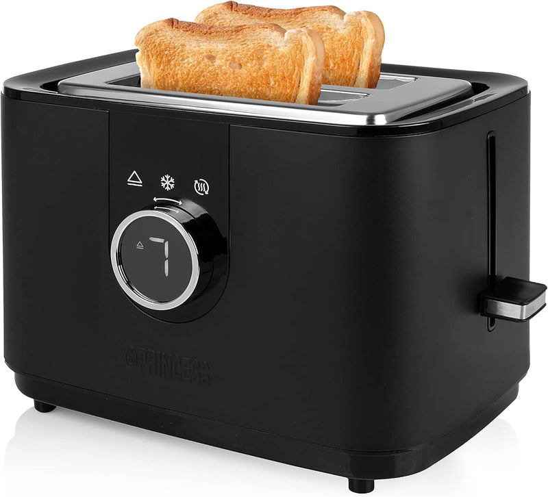 Princess Toaster Moments –2 Schlitze, 7 Bräunungsstufen, Brötchenwärmer, Auftau-, Aufwärm- und Abbru