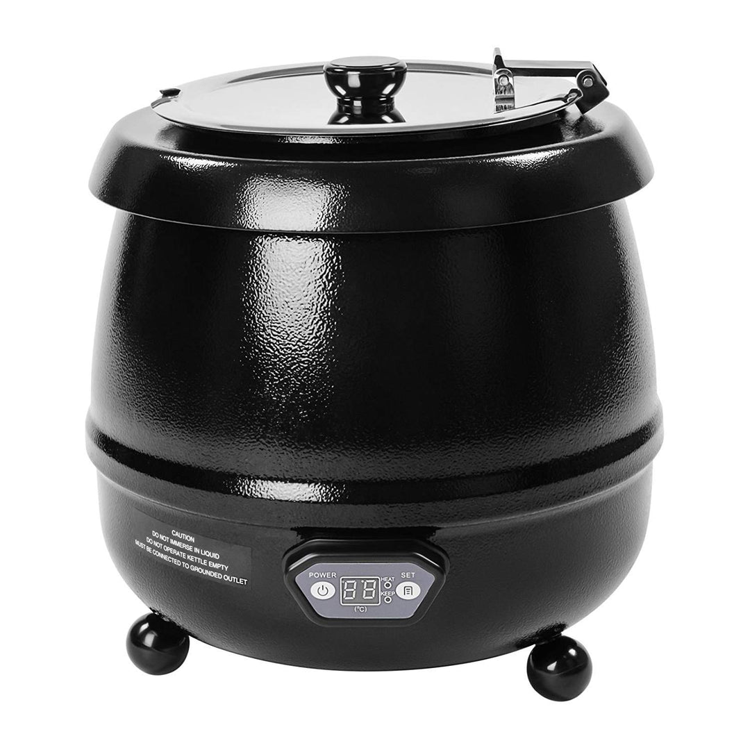 Royal Catering RCST-9400D Elektrischer Suppentopf 10 L Suppenkessel (400 W, schwarz, LCD Display)