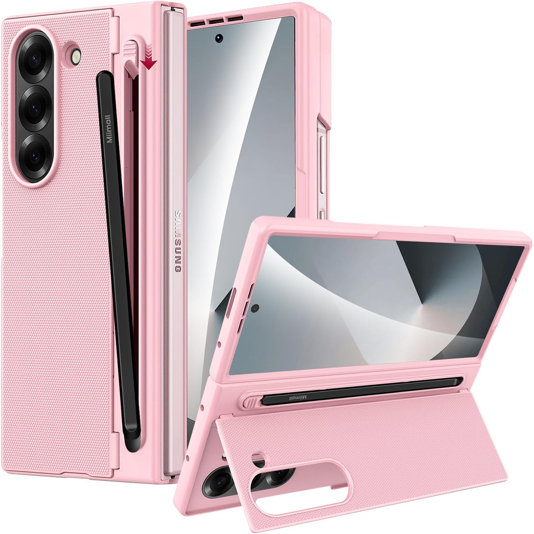 Miimall Kompatibel mit Samsung Galaxy Z Fold 6 Hülle mit S-Pen & Stifthalter, [HD Displayschutz] Ult