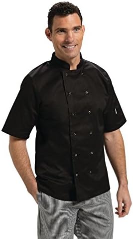 Whites Chefs Apparel A439-M Vegas-Kochjacke, kurze Ärmel, schwarz, M