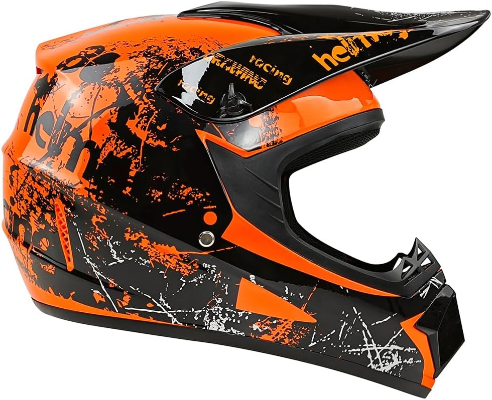 Jugend-Offroad-Motocrosshelme,Fahrradhelme für Jungen und Mädchen,Personalisierter Motorradhelme,CE