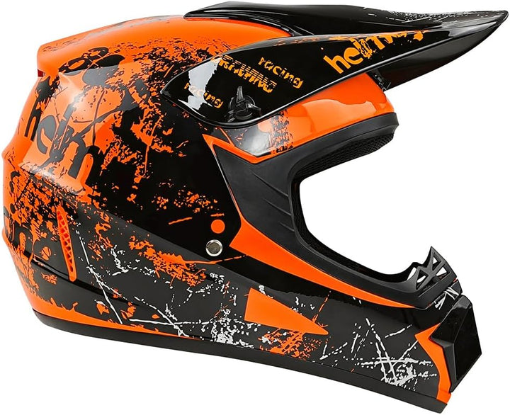 Jugend-Offroad-Motocrosshelme,Fahrradhelme für Jungen und Mädchen,Personalisierter Motorradhelme,CE