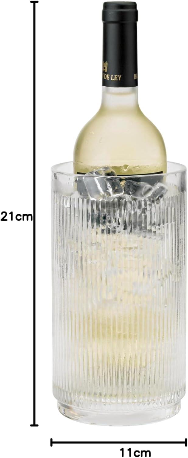 Stelton Pilastro geriffelter Weinkühler aus Glas - Gefrierschrankfest - Spülmaschinenfest - Dänische