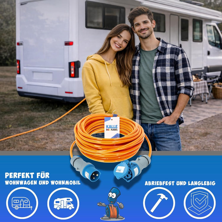 CEE Verlängerung KALLE Blue SIGNAL 2,5mm² Industrie Bau Boot Womo Camping Vollpur-Premium-Leitung mi