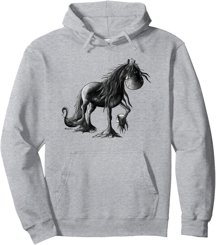 Lustiges Friesenpferd I Friese Rappe Pferd I Reitsport Pullover Hoodie